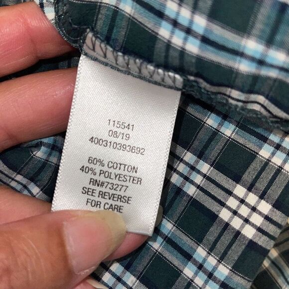 Set of 2 Croft & Barrow Mens Easy Care Plaid Button Down Shirt Gray Black XXL - Picture 4 of 9